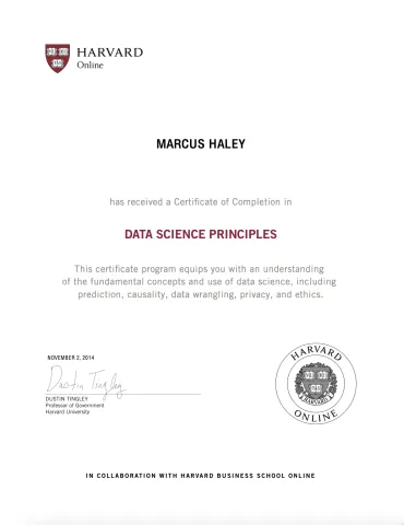 Data Science Principles Certificate
