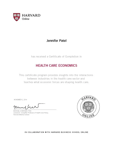 Health Care Economics Certificate