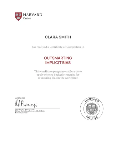 Sample Certificate for Outsmarting Implicit Bias